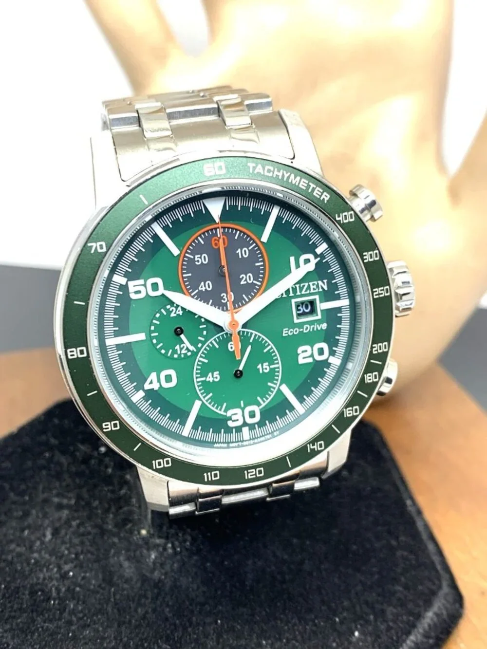 Citizen Men's Watch CA0851-56X Brycen Eco-Drive Green Dial Chronograph 44mm
